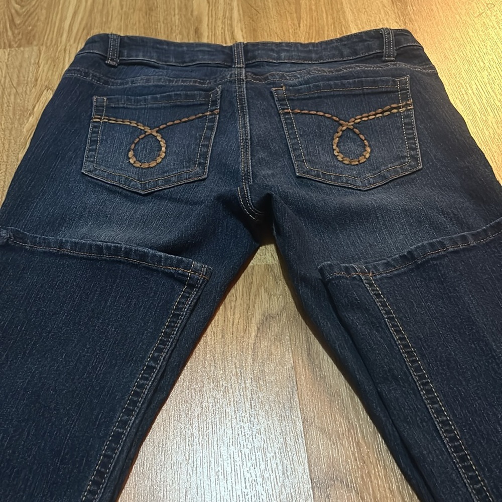 Rue 21 Women's Deep Blue Dark Wash Slim Boot Low Rise Jeans Size 9/10R - Picture 6 of 11